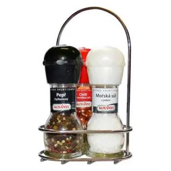 Koření Mlýnek Kotányi - ve stojánku, pepř 4barevný, mořská sůl, chilli, 162 g