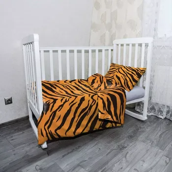 Povlečení Sablio Mikroplyšové dětské povlečení do postýlky Tygří vzor - 100x135 / 40x60