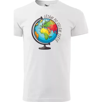 Sablio Tričko s potiskem Létám po celém světě - bílé M