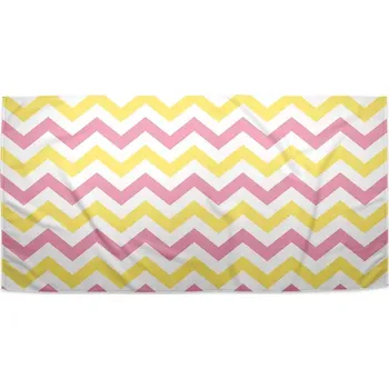 Osuška Sablio Ručník Růžové a žluté klikyháky - 50x100 cm