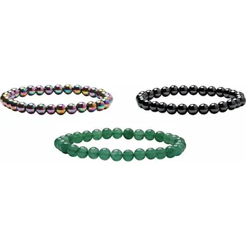 Náramek Dárková sada náramků z hematitu s avanturínem obvod cca 16 až 22 cm