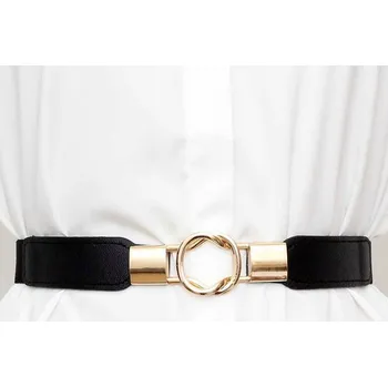 Opasek Dámský Elastický elegantní černý Pásek módní úzký do šatů do pasu