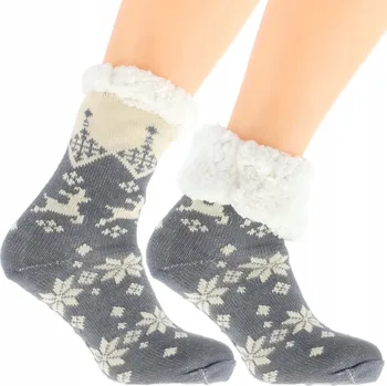 Dámské ponožky Norské dámské Ponožky s kožíškem na zimu, velikost 36-41 s ABS