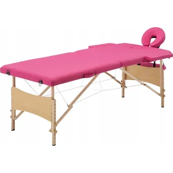 Masáž Skládací masážní stůl dřevěný VidaXL růžový