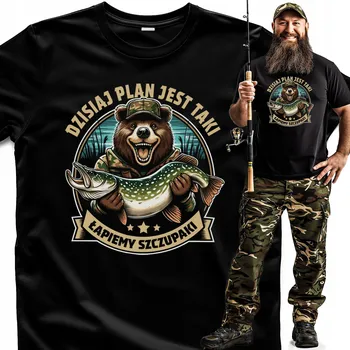 Pánské tričko Pánské tričko Pro Rybáře Dneska je plán jasný, chytáme štiky vtipné L