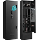 Vevor Skříň na 4 zbraně, 2 zásobníky, 2 kapsy na pistole, kód/klíč