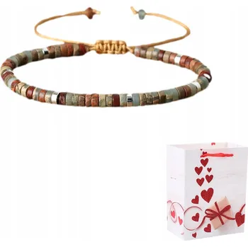 Náramek Náramek Korálky Přírodní kámen Agalmatolit 2 x 4 mm Nastavitelný