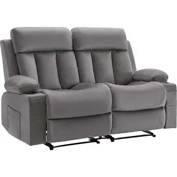 Křeslo Vevor Elektrické dvoumístné křeslo s polohováním, vyhříváním, USB, šedé