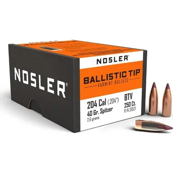 Příslušenství pro sportovní střelbu Střely Nosler Ballistic Tip Varmint .204 Cal., dia .204 40grs (250 ks)