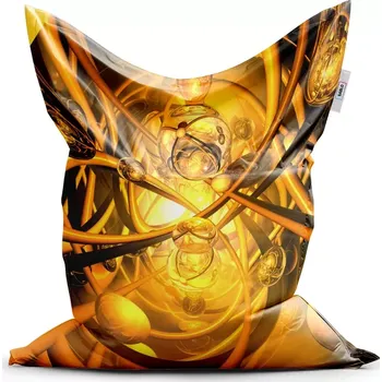 Sedací pytel Sablio Sedací vak Classic Žlutá abstrakce - 150x100 cm