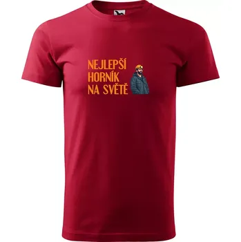 Pánské tričko Sablio Tričko s potiskem Nejlepší horník na světě - červené S