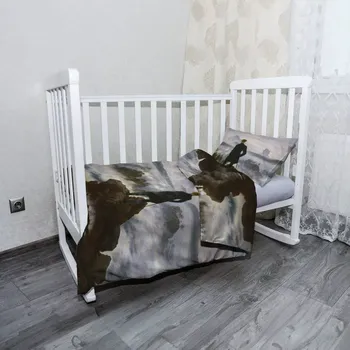 Povlečení Sablio Mikroplyšové dětské povlečení do postýlky Poutník nad mořem mlhy - Caspar David Friedrich - 120x90 / 40x60