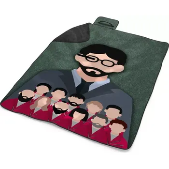 deka Sablio Plážová deka Money heist Profesor a jeho tým Zelená: 200x140 cm