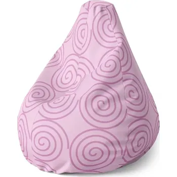 Sedací pytel Sablio Sedací vak Pear Růžové spirály - 70 x 95 x 15 cm
