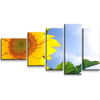 Obraz Sablio Obraz - 5-dílný Slunečnice 2 - 100x60 cm