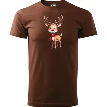 Pánské tričko Sablio Vánoční tričko s potiskem SOB - hnědé S