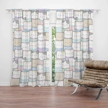 Závěs Sablio Závěs Kreslená koťátka: 2ks 140x250cm