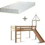 Dětská patrová postel ANDY 90 buk natur s matrací ELASTIK - SET 232765172