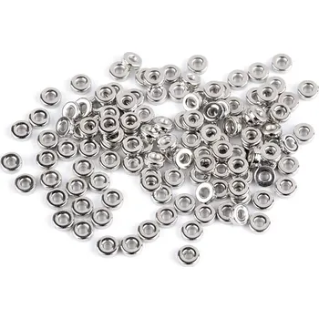 Dětské navlékací korálky Plastové korálky rondelky / mezidíly Ø6 mm metalické, malé, 1 stříbrná