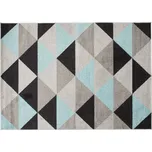 Kusový koberec Lazur - trojúhelníky 5 - šedý/tyrkysový Rozměr koberce: 300x400 cm