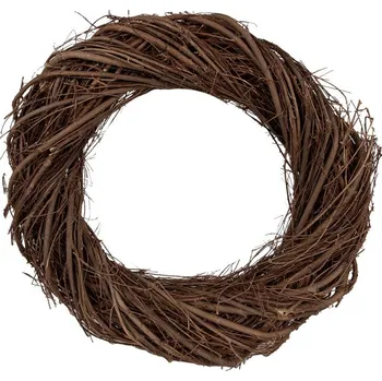 Věnec Přírodní hnědý proutěný věnec Woodly L - Ø 40*7 cm