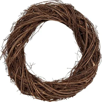 Věnec Přírodní hnědý proutěný věnec Woodly M - Ø 35*6 cm