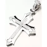 Stříbrný přívěsek kříž se zirkony PKL-3085