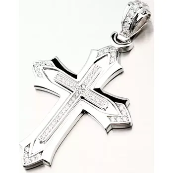 Přívěsek Stříbrný přívěsek kříž se zirkony PKL-3085