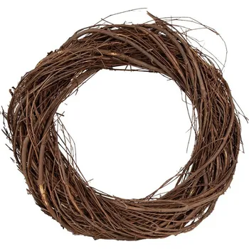 Přírodní hnědý proutěný věnec Woodly S - Ø 30*5 cm
