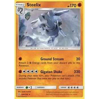 Volný čas Pokémon UNM 104/236 Steelix - Unified Minds Stav: Excellent, Verze: NORMAL