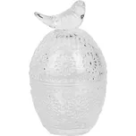 Skleněná dóza vajíčko s víkem s ptáčkem - Ø 9*16 cm 213217384