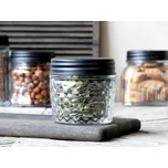 Skleněná dóza s černým šroubovacím víčkem Storage Jam - Ø 8*9 cm/ 0,26l 130315605