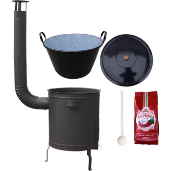 Outdoor vaření Smaltovaný kotel 60 L + silnostěnná kotlina 53 cm (2 mm) STRONG PLUS 600 + sladká paprika 250 g