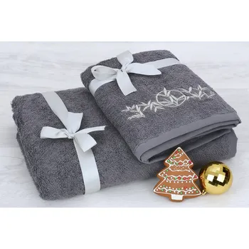 Ručník Set ručníku a osušky LUNO tmavě šedý