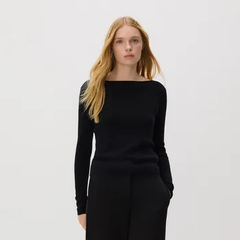 Dámský svetr Reserved - Svetr s lesklou aplikací - černý - 225GV-99X - 225GV-99X-M