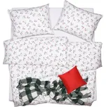 SCANquilt povlečení KREP verbena bíločervenozelená 140 x 200/70 x 90 cm 183866979