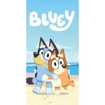 Modro-béžová bavlněná dětská osuška 70x140 cm Bluey "Beach" – Jerry Fabrics ID_1770330