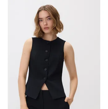 Dámské sako Reserved - Vesta s příměsí viskózy - černý - 923HF-99X - 923HF-99X-L