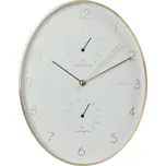 Home Styling Collection Nástěnné hodiny Alu s teploměrem a vlhkoměrem, zlatá