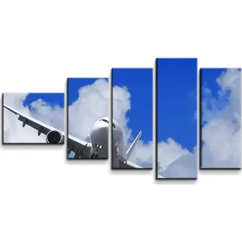 Obraz Sablio Obraz - 5-dílný Letadlo při přistání - 100x60 cm