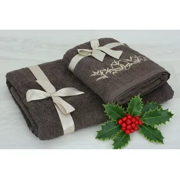 Set ručníku a osušky LUNO hnědý