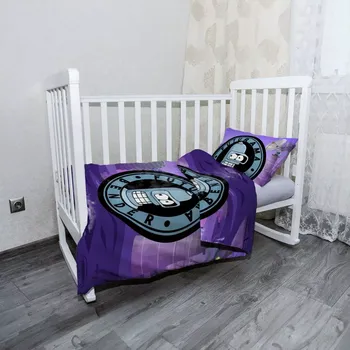 Povlečení Sablio Mikroplyšové dětské povlečení do postýlky Futurama Bender Planeta s vysílači - 120x90 / 40x60