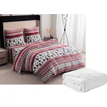 Sada 2ks mikroplyšového povlečení TWINKLE CHRISTMAS barevné + prostěradlo mikroplyš SOFT 180x200 cm bílé, dvoulůžko 235299820