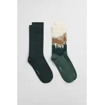 PONOŽKY GANT MOUNTAIN SCENERY SOCKS 2-PACK TARTAN GREEN