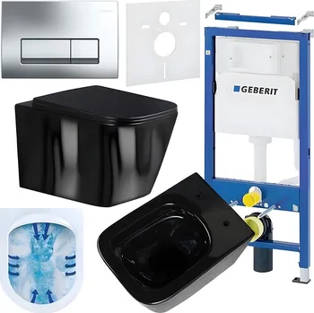 Klozet BPS-koupelny Podomítkový modul Geberit DuoFix s WC mísou RN-BL-RIM-03 + ovládací tlačítko Delta 50 chrom