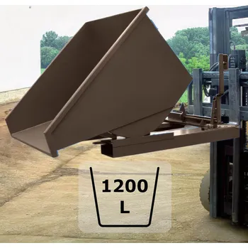 Odpadkový koš Výklopný kontejner (přepravník) 1200 litrů, var. základní, hnědá