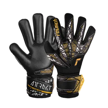 Brankářské rukavice Reusch Attrakt Silver NC Finger Support černá/zlatá/bílá UK 8