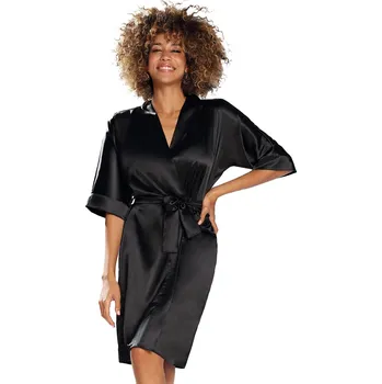 Dámský erotický župan Dámský župan Dkaren 100 Barva: Černá, Velikost: XL