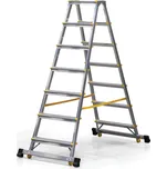 Oboustranné hliníkové schůdky ALVE EUROSTYL se stabilizátorem, 2x7 stupňů, výška 1,46 m 161316937