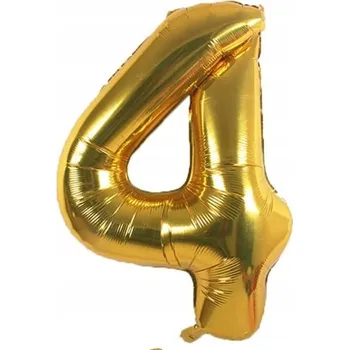 Balónek Fóliový balónek Číslice 4 zlatý 80 cm